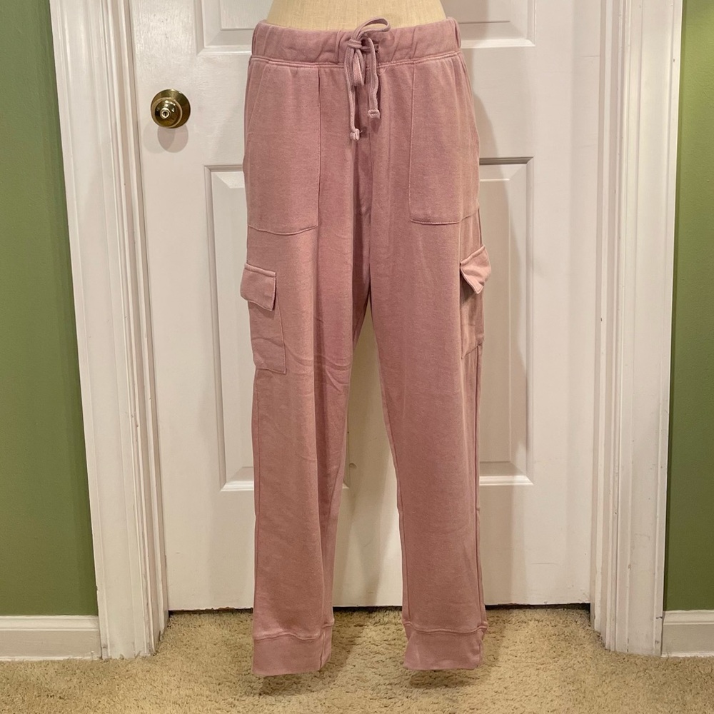 New Wirh Tags athleisure by STOOSH Pink Cargo Jogger Sweatpants